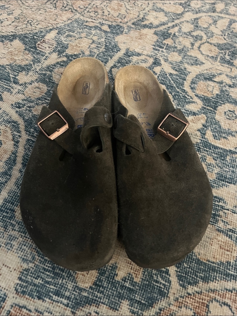 Birkenstock Dark Brown Suede Slip-On Clogs with Buckle - size 41 or US 8 - 8 1/2 - Picture 1 of 10